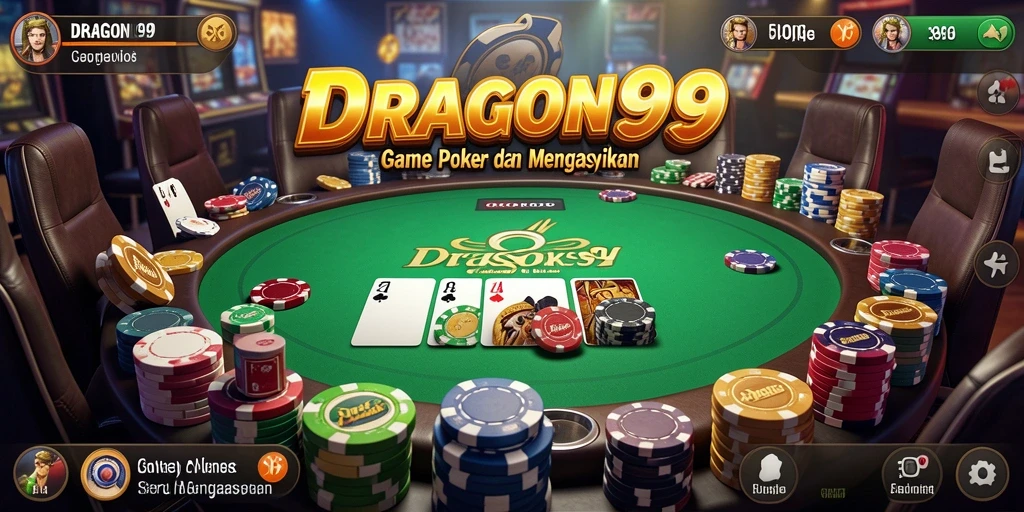 Tampilan gameplay seru di DRAGON99 dengan suasana poker yang kental.