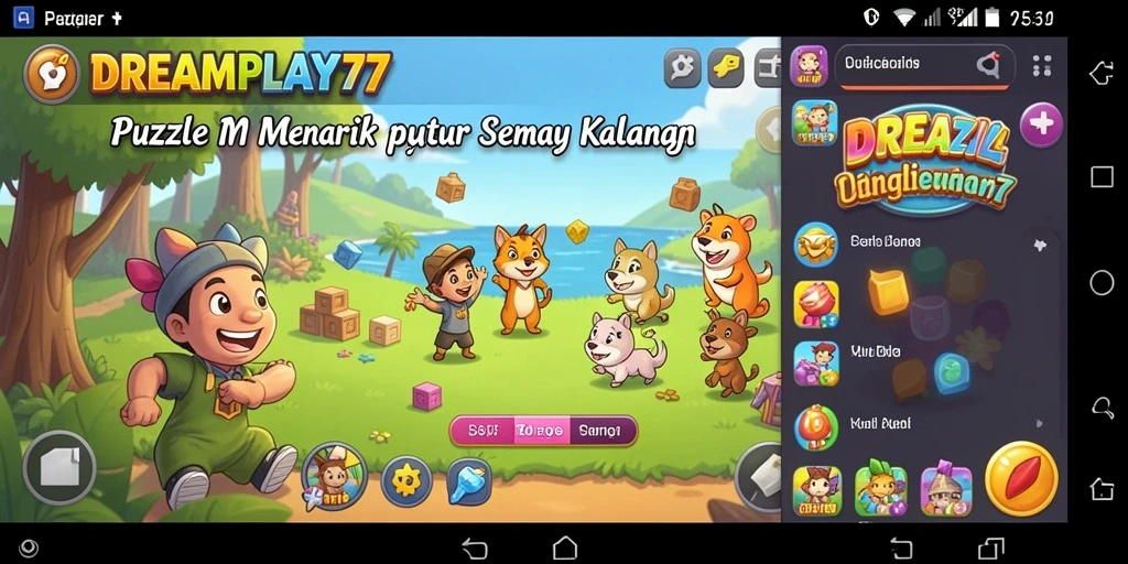 Tampilan screenshot utama DREAMPLAY77 dengan gameplay puzzle yang seru.