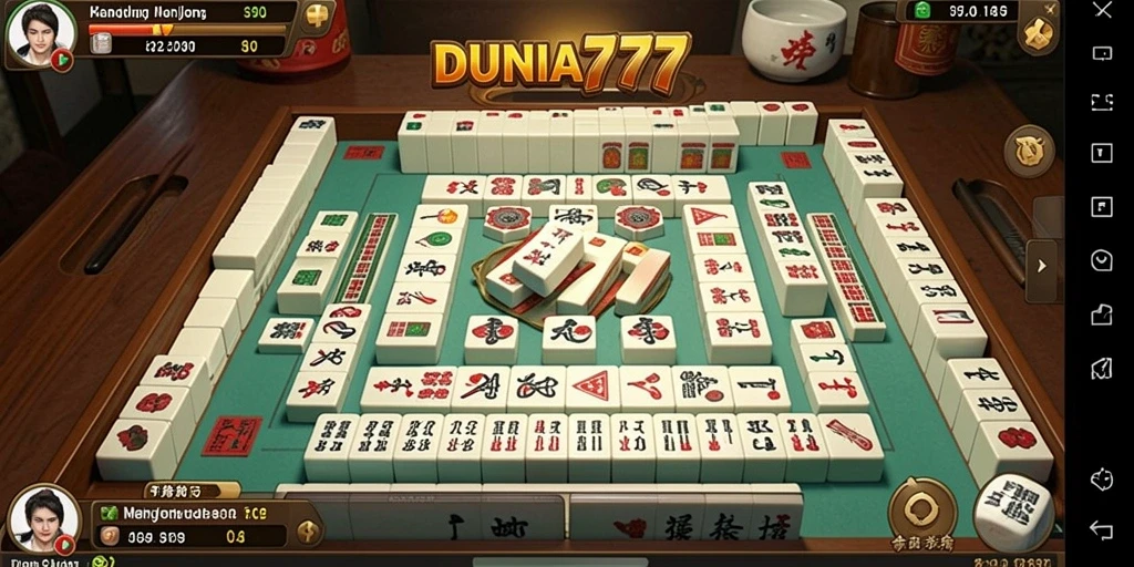 Tampilan menarik dari gameplay Mahjong di DUNIA777.