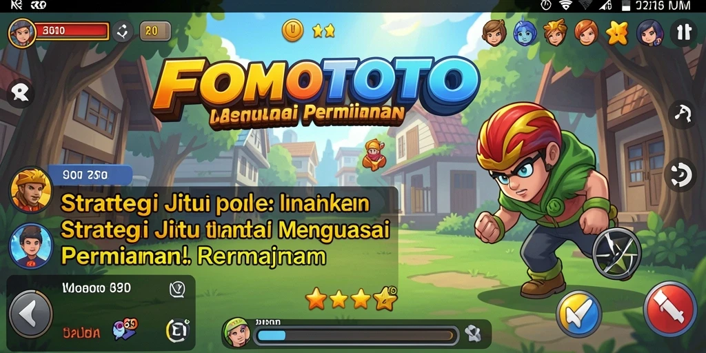 Screenshot FOMOTOTO menampilkan aksi seru dalam permainan strategi.