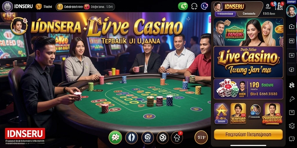 Tampilan gameplay Live Casino yang mendebarkan di IDNSERU.