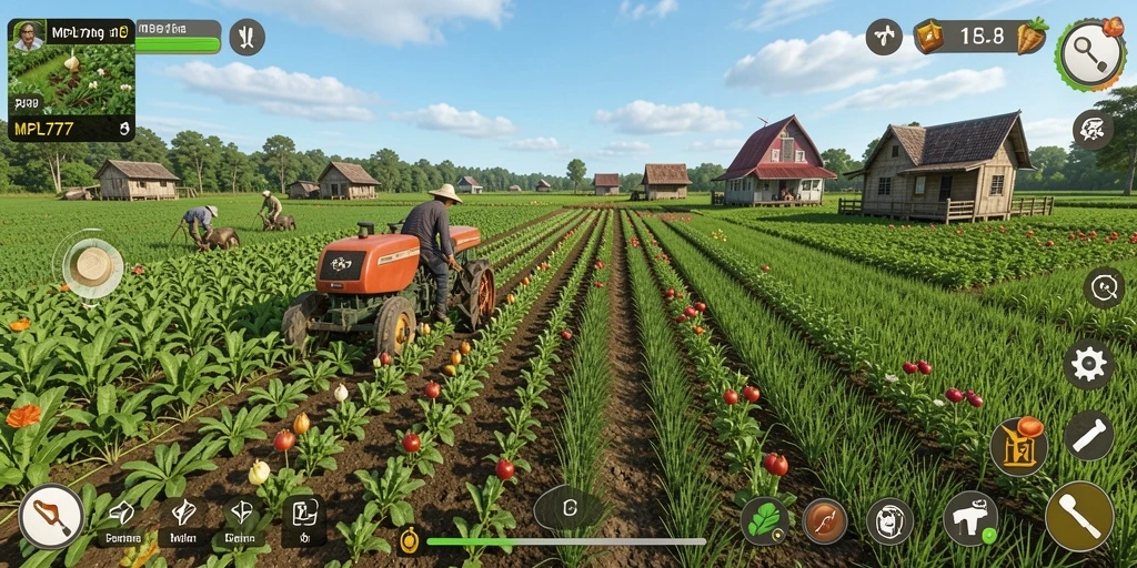 Gameplay menarik MPL777 yang menampilkan ladang hijau subur.